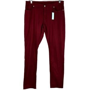 Peter Millar Collection Men's Wayfare Five Pocket Pant Maroon Men's Size 38 NWT